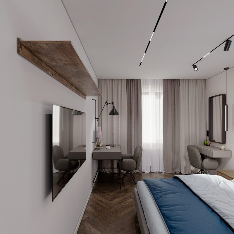 Интерьер: 3-комнатная, 73,49 м²